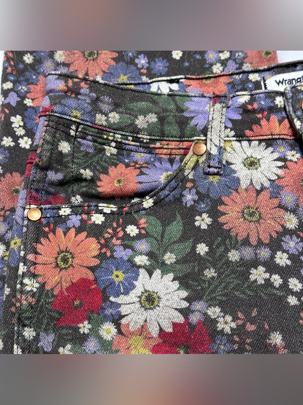 Wrangler Women Blooms Wanderer 622 High Rise/Flare Jeans Sz.27x32,5” Boho Hippie - Picture 6 of 12